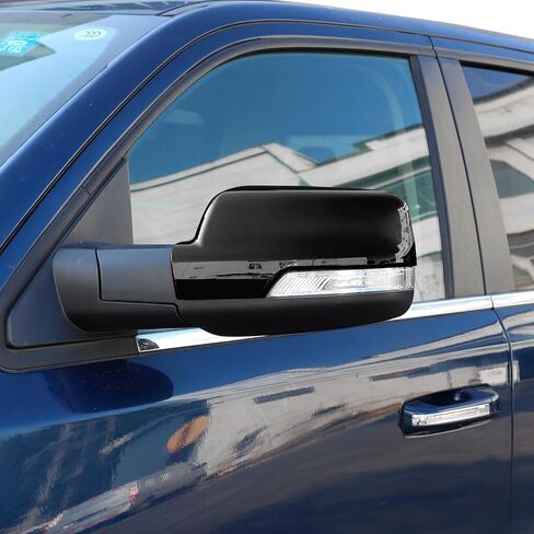 Jimen Compatible with Dodge Ram 2018-2024, Car Outside Door Mirror Caps Rearview Mirror Cover Trim (Black) in Kuwait