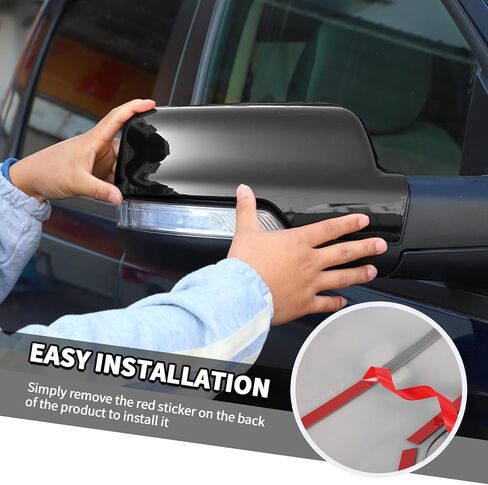 Jimen Compatible with Dodge Ram 2018-2024, Car Outside Door Mirror Caps Rearview Mirror Cover Trim (Black) in Kuwait