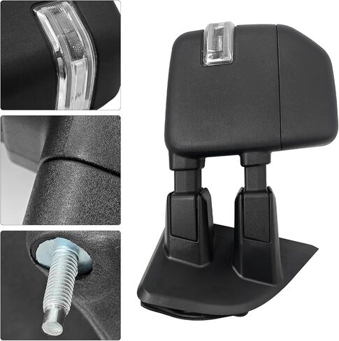 Right Passenger Side Mirror Fits for Ford F250 F350 F450 F600 2023 2024 Support Power Heated Glass Adjust with Turn Signal Light Temperature Sensor BSM Signal Light Manual Folding in Saudi Arabia