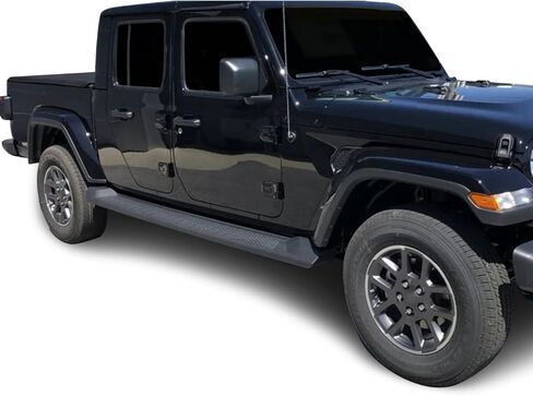 Black Horse OEM Replica Running Boards Textured Black Compatible with 2020-2026 Jeep Gladiator JT-RJEGL20 in Kuwait