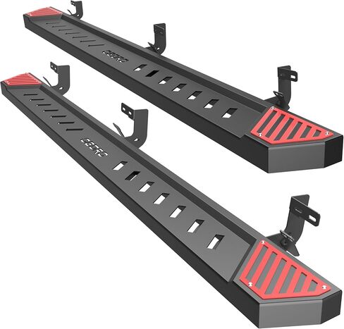 AUTOSAVER88 6.5 Inch Running Boards Compatible with 2005-2023 Tacoma Double Cab, Steel Side Step, Black and Red Step Bars Nerf Bars in Kuwait