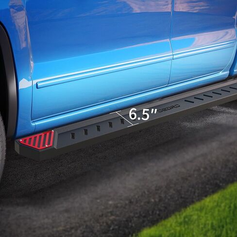 AUTOSAVER88 6.5 Inch Running Boards Compatible with 2005-2023 Tacoma Double Cab, Steel Side Step, Black and Red Step Bars Nerf Bars in Kuwait