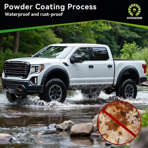 AUTOSAVER88 6.5 Inch Running Boards Compatible with 2005-2023 Tacoma Double Cab, Steel Side Step, Black and Red Step Bars Nerf Bars in Kuwait
