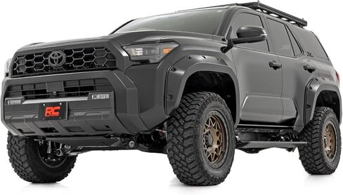 لوحات تشغيل الطاقة من سلسلة Rough Country HT لسيارة Toyota 4Runner (2025-2026) - خطوات كهربائية قابلة للسحب مقاس 6 بوصات مع مصباح LED in Kuwait