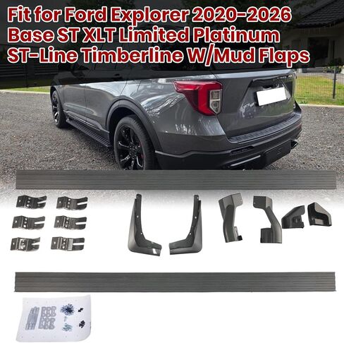 لوحات الجري مناسبة لـ Ford Explorer 2020-2026 Base ST XLT Limited Platinum ST-Line خطوات جانبية قضبان Nerf مع ملحقات دعامة اللوحات الطينية in Kuwait