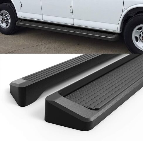HD Ridez Running Board 6" Black Compatible with Chevy Express GMC Savana 1500 2500 3500 2003-2026 Full Size Van 3-Door (Nerf Bar Side Steps Side Bars) in Kuwait