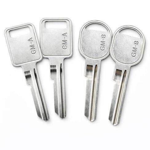 4 Key Set, A Ignition 320588 + "B Door/Trunk 320589 Key Blanks for GM Vehicles, Uncut Brass Key Blank Compatible with Select Chevrolet, Buick, Pontiac, Oldsmobile Models in Saudi Arabia