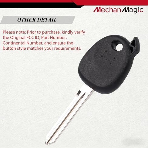 MechanMagic HY15P Uncut Plastic Head Key Fits for Hyundai Elantra Sonata Santa Fe Kia Forte Soul Optima Sportage Sedona 2007-2019 Ignition Blank Car Door Key HY15-P (Set of 2) in Kuwait