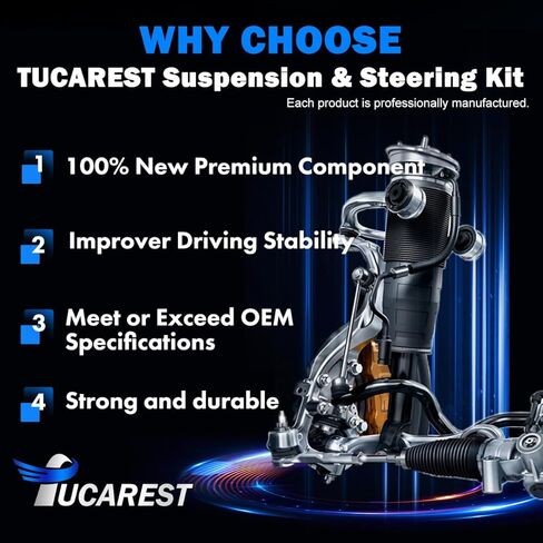 TUCAREST 4Pcs Suspension Kit (527-401 527-402 527-473) Front Upper/Lower Control Arm Fit For 2018-2024 Je-ep Wrangler JL, 20-24 Gladiator [# 68277341AC 68277340AC 68250242AB K643729 K643730 K643707] in Kuwait