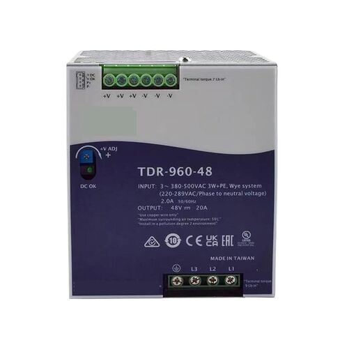 1pcs TDR-960-48 48V 20A 960W Three Phase Industrial DIN Rail with PFC Function Single Output Power Supply in Saudi Arabia