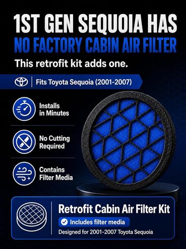 Cabin Air Filter Compatible with Toyota Sequoia 1st Gen (2001-2007) in Kuwait