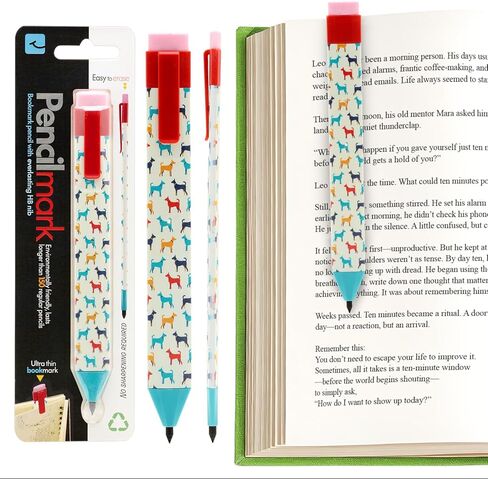 Gifts for Readers & Writers Pencil Bookmark, Page Marker & Pencil for Journal Notebook & Planner, Pencilmark Reading & Writing Accessory for Making Book Annotations, Yellow in Saudi Arabia