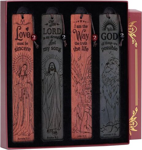 Wooden Bookmarks Christian Bookmarks Bible Bookmark for Reading Women Men Teacher, Unique Personalized Bookmark Gifts for Book Lovers Vintage Religious Page Markers Bible Verse Scripture Book Marks in Saudi Arabia