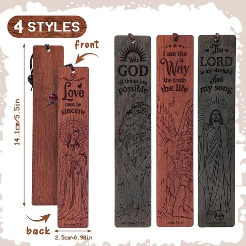 Wooden Bookmarks Christian Bookmarks Bible Bookmark for Reading Women Men Teacher, Unique Personalized Bookmark Gifts for Book Lovers Vintage Religious Page Markers Bible Verse Scripture Book Marks in Saudi Arabia
