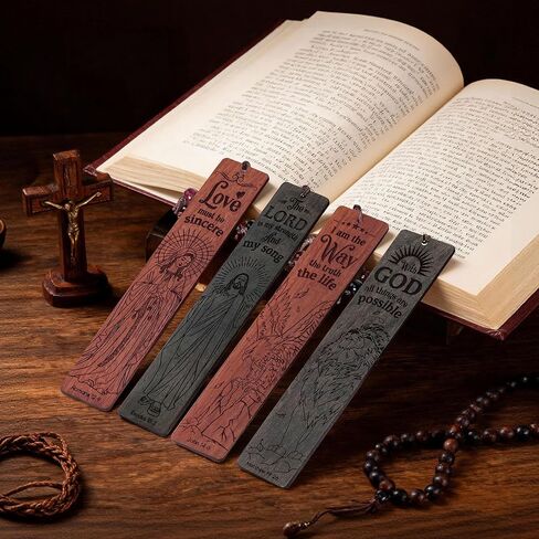 Wooden Bookmarks Christian Bookmarks Bible Bookmark for Reading Women Men Teacher, Unique Personalized Bookmark Gifts for Book Lovers Vintage Religious Page Markers Bible Verse Scripture Book Marks in Saudi Arabia