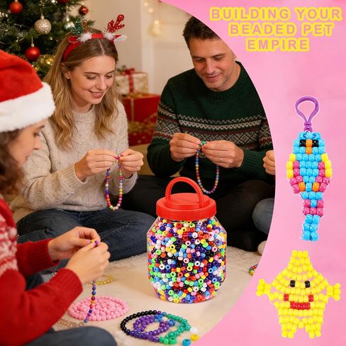 Pony Beads 3000pcs Beads Bulk for Bracelets 12 Colors Assorted Kandi Beads Kit for Jewelry Making Hair Braiding Kandi Friendship Bracelet Craft DIY Making with String Gifts in Saudi Arabia