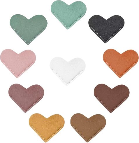 10Pcs Leather Heart Bookmarks,Cute Bookmarks for Women Handmade,School, Teachers, Students and Book Reading Lovers, Office and Home Supplies in Saudi Arabia