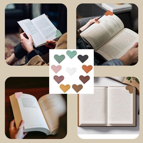 10Pcs Leather Heart Bookmarks,Cute Bookmarks for Women Handmade,School, Teachers, Students and Book Reading Lovers, Office and Home Supplies in Saudi Arabia