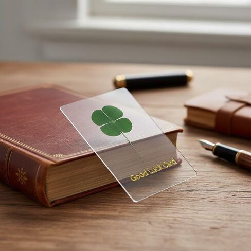 Laminated Real Four-Leaf Clover Bookmark, Irish Shamrock Lucky Charm Credit Card Size for Wallet Phone Case Amulet Purse Pocket, St. Patrick’s Day Gift (Good Luck) in Saudi Arabia