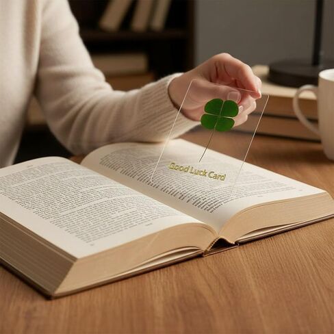 Laminated Real Four-Leaf Clover Bookmark, Irish Shamrock Lucky Charm Credit Card Size for Wallet Phone Case Amulet Purse Pocket, St. Patrick’s Day Gift (Good Luck) in Saudi Arabia
