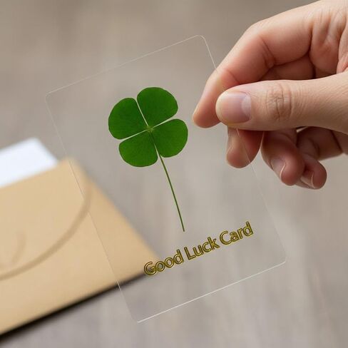 Laminated Real Four-Leaf Clover Bookmark, Irish Shamrock Lucky Charm Credit Card Size for Wallet Phone Case Amulet Purse Pocket, St. Patrick’s Day Gift (Good Luck) in Saudi Arabia