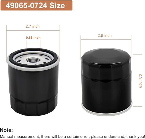49065-0724 Oil Filter Compatible with Kawasaki 49065-7010 Club Car 1016467 Kubota T1460 T1560 T1700H T1770 T1870 Yamaha MX775 MX800 MX825 Engine Models - 4 Pack in Kuwait