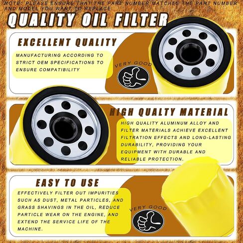 1PCS 52 050 02-S Oil Filter for Kohler CH11 - CH15, CV11 - CV22, M18 - M20, MV16 - MV20 and K582 Extra Capacity Lawn Mower Engine Efficient Filtration, Anti-Leak (1) in Saudi Arabia