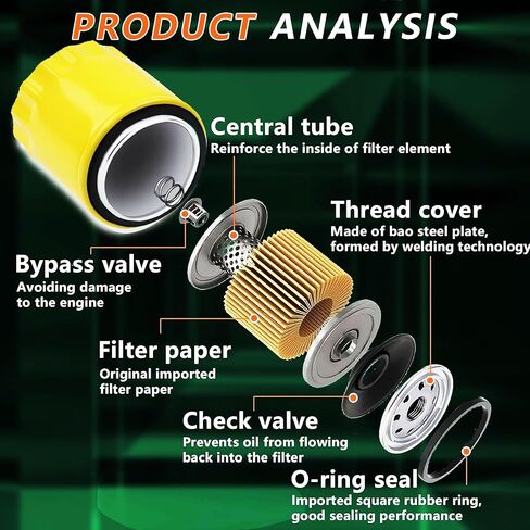 1PCS 52 050 02-S Oil Filter for Kohler CH11 - CH15, CV11 - CV22, M18 - M20, MV16 - MV20 and K582 Extra Capacity Lawn Mower Engine Efficient Filtration, Anti-Leak (1) in Saudi Arabia