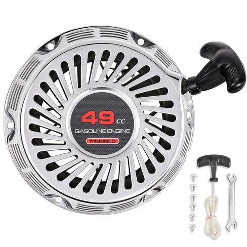 Brilliant Chrome Pull Start Recoil Starter for Predator 420cc 13HP Engine, w/ 49cc Modified Sticker, Smooth Pull Start Upgrade, Mini Bike Go Kart Pull Cord Start Assembly in Saudi Arabia