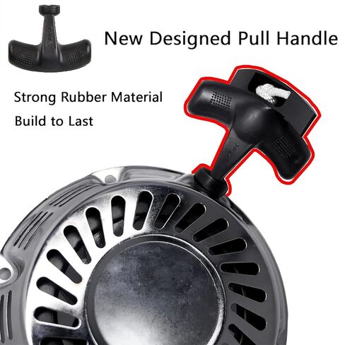 Brilliant Chrome Pull Start Recoil Starter for Predator 420cc 13HP Engine, w/ 49cc Modified Sticker, Smooth Pull Start Upgrade, Mini Bike Go Kart Pull Cord Start Assembly in Saudi Arabia