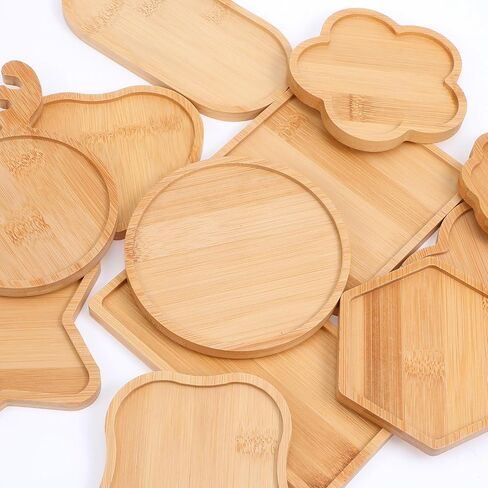 mekueeex 12pcs Mosaic Tiles for Crafts Wooden Coaster Bases Set, Mosaic Kits for Adults DIY Home Decor, Mosaic Kit with Bamboo Shapes for Glass Tile Art Projects, Round Square Hexagon Heart Star Deer in Kuwait