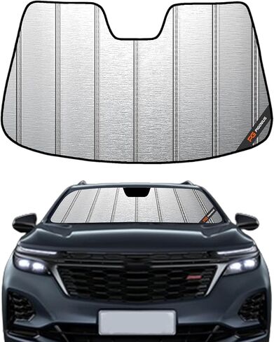 Pigenius Windshield Sun Shade for Chevrolet Equinox 2018-2024. Reflective Aluminum Film Front Window Sunshade - BLAZBLOCK in Kuwait