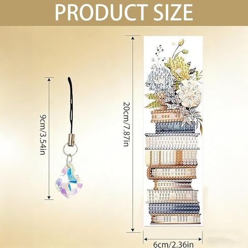 4 Pack Book and Flower Diamond Painting Bookmarks Kits,Books Diamond Painting Bookmarker with Pendant,Crystal Rhinestones Painting Bookmark,Romantic Artsy Bookmark,DIY Handmade Crafts for Book Lover in Saudi Arabia