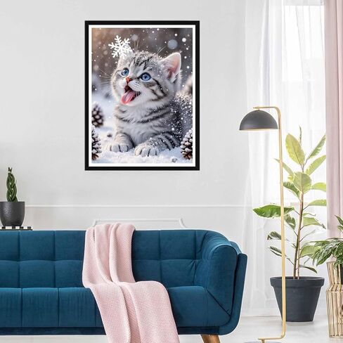 5D Diamond Art Kits for Adults - DIY Cat Diamond Painting Kits, Full Round Drill - Crystal Embroidery Cross Stitch Craft for Wall Decor Christmas Gifts - 12x16 Inch A894 in Kuwait