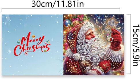 12Pack Flower Diamond Painting Greeting Card Kits DIY 5D Diamond Art with Envelopes & Rhinestones,Christmas Creative Birthday Gifts for Adults, Family, Friends (Santa Claus) in Kuwait