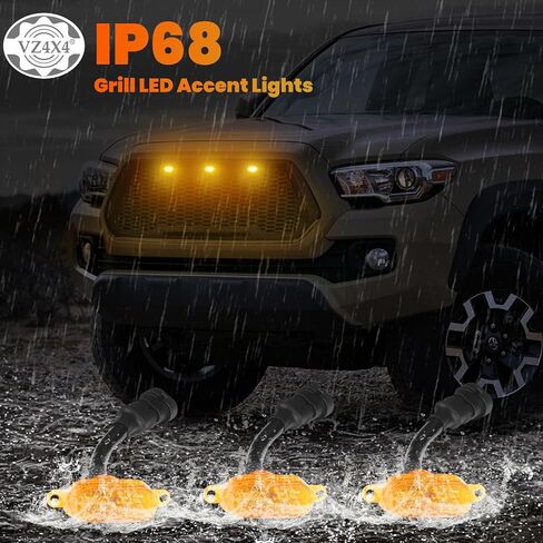 Amber LED Lights 3PCS Front Grille Lamps Car Accessories Compatible with The Following Models:Toyota Tacoma 2016-2020 2005-2011 Style Aftermarket Grill in Saudi Arabia