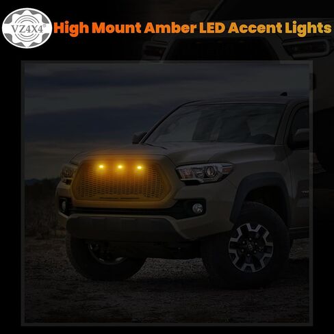 Amber LED Lights 3PCS Front Grille Lamps Car Accessories Compatible with The Following Models:Toyota Tacoma 2016-2020 2005-2011 Style Aftermarket Grill in Saudi Arabia