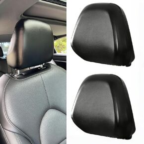 2PCS Car Seat Headrest Cover, Full Wrap-Around Fit Anti-Scratch Seat Headrest Protector, Waterproof Leather Seat Headrest Cover, for Most Car Seat Headrest Accessories (Black #M) in Saudi Arabia