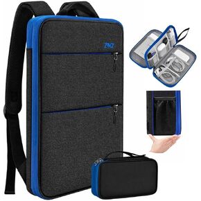 ZINZ Travel Laptop Backpack with Small Case for 15-16 inch Notebooks, Slim & Expandable Computer Bag for College Business Commute for Men and Women,Black-Blue in Saudi Arabia