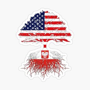 Polish Roots American Grown Polish Art Design for Men Women Kids Youth Family Sticker | Vinyl | Decal for Laptop, Bumper, Window, Water Bottle .5" (DESIGN08) in Kuwait