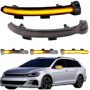 ضوء إشارة الانعطاف الجانبي LED المتسلسل متوافق مع VW Golf 7 R GTD GTI MK7.5 Jetta MK7 GLI TSI Alltrack Golf7 S SE Autobahn Blinker Lamp Indicator Rearview Flasher Marker Signal in Kuwait