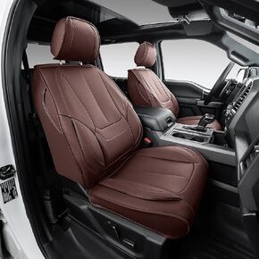 OASIS AUTO Custom Fit F150 Seat Covers for 2009-2014 Ford F-150 & 2011-2016 F-250 F-350 Super Duty (SuperCrew/Crew Cab), Full Set Premium Leatherette, Waterproof Truck Protectors (Black) in Saudi Arabia