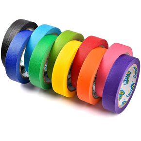 10 Rolls Colored Masking Tape Set, Writeable Painters Tape Refills, 1 Inch Wide, 300 Yards Total, Easy to Remove & Leaves No Residue, Ideal for Arts and Crafts & School Supplies in Saudi Arabia