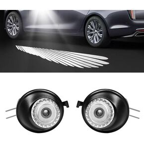2Pcs Side Mirror Logo LED Welcome Light Projector Door Light Floor Light Accessories Suitable for Cadillac ATS 2013-2019 CTS 2014-2019 CT4 2019-2024 CT5 2019-2023 CT6 2016-2022 in Saudi Arabia