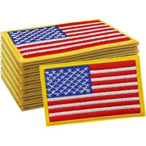 24PCS American Flag Patches, Tactical USA Flag Patch Iron On/Sew On, Embroidered Patches Appliques for Clothes, Hats, Backpacks, Uniforms, T-Shirt, Jackets, Jeans, Vests in Saudi Arabia