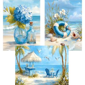 Yijingtop 4 Packs Summer Diamond Art Kits for Adults,Beach Diamond Painting Kits,5D DIY Diamond Art Painting,Gem Art for Adults fot Home Wall Decor 12x16inch in Saudi Arabia