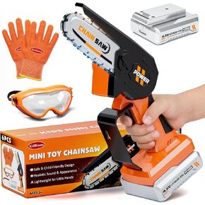 KidBloom Kids Gardening Set, Mini Electric Toy Chainsaw with Realistic Sound, Kids Tools Set with Gloves & Goggles, Toddler Outdoor Toys for Yard & Garden Pretend Play, Birthday Gifts for Boys 2 3 4 5 in Saudi Arabia