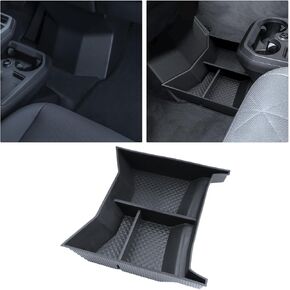 For BMW iX Lower Console Tray - Compatible with 2022-2026 BMW iX Center Console Organizer Tray [2026 Patented Design] with Anti-Slip Thick Liquid Silicone Mat - [Car Food Tray] [2-Compartment] - Black in Saudi Arabia