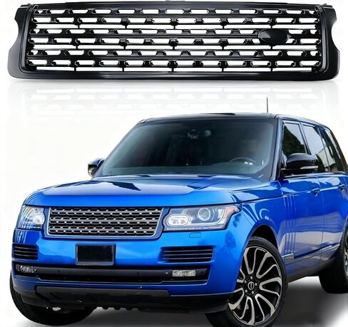 PartsFlow Front Upper Grill Glossy Black Grille Compatible with 2013-2017 Land Rover Range Rover Sport Replaces LR052715 in Kuwait