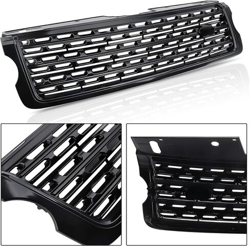 PartsFlow Front Upper Grill Glossy Black Grille Compatible with 2013-2017 Land Rover Range Rover Sport Replaces LR052715 in Kuwait